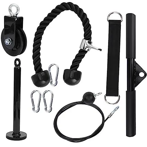 Produktbild: LIYJTK Fitnessgerät, 9 Teile/Satz DIY Fitnessgeräte Set Heimtraining Krafttraining Seilzugsystem für Armkrafttraining