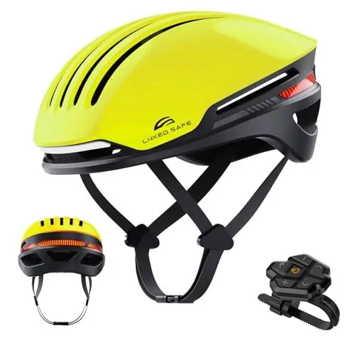 Produktbild: LIZVIE Fahrradhelm mit Bluetooth, intelligenter Fahrradhelm für Erwachsene Männer Frauen mit eingebauten Lautsprechern, intelligenter Kommunikations-Fahrradhelms. (Fluoreszierend Gelb, S)