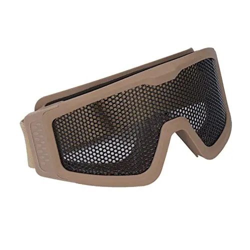 Produktbild: LJCM Schutzbrille, Tragbar, Bruchsicher, Gesichtsbrille, Effektiver Schutz, Atmungsaktiv, mit Aufbewahrungstasche für Militär-CS (Khaki)
