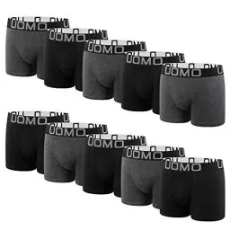Produktbild: L&K 10er Pack Herren Retroshorts Boxershorts Baumwolle klassischen Unifarben Unterhose Schwarz Grau 1116 G 4XL