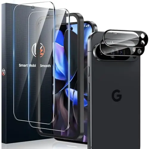 Produktbild: LK 2+2 Panzer Schutz Glas für Google Pixel 9 Pro mit 2 schutzfolie und 2 Kameraschutz, (9H), kratzfest, HD-Vollabdeckung, unterstützt Fingerabdruck-ID, Pixel 9 Pro displayschuzfolie