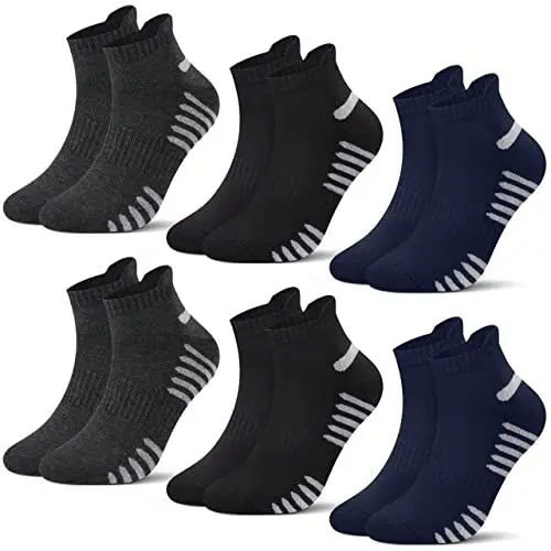 Produktbild: L&K 6 Paar Herren Thermo Sneaker Socken Baumwolle Sportsocken Dicke Gepolsterte-Sohle Frotteesohle 2202 43-47