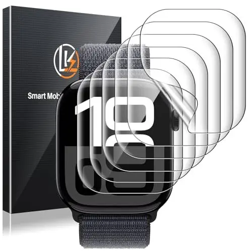 Produktbild: LK 6 Stück Schutzfolie für Apple Watch Series 10 46mm, Premium Qualität, Blasenfrei, Anti-Staub, HD Klar, Weiches TPU, Volle Abdeckung Displayfolie für iWatch Series 10 46mm