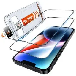 Produktbild: LK Panzer Schutz Glas für iPhone 13/13 Pro, iPhone 14 Schutzfolie (Full Screen) Auto-Installation Schutzglas (9H TOP Härte) Stoßfest Kratzfest Anti-Fingerabdruck Anti-Öl Anti-Bläschen, 2 Stück