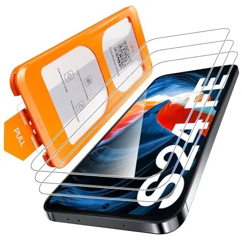Produktbild: LϟK für Samsung Galaxy S24 FE Schutzfolie, 3 Stück HD-Hartglasfolie, (Auto-Installation) Kratzfest für Samsung S24 FE Schutzfoile, 0 Staub & Blasen, Anti-Fingerabdruck