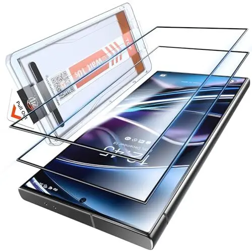 Produktbild: LK für Samsung Galaxy S24 Ultra Panzer Schutz Glas, 2 Stück Vollständige Abdeckung Schutzfolie, Auto-Installation, 0 Staub & Blasen, Kratzfest, HD&Anti-Fingerabdruck für Samsung S24 Ultra Glasfoile