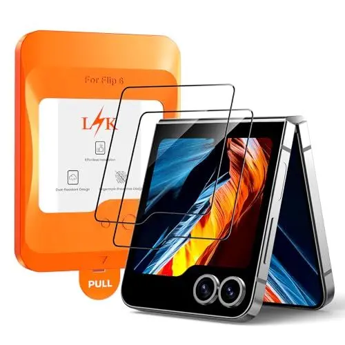 Produktbild: LϟK für Samsung Galaxy Z Flip 6 für Panzerglas, 2 Stück HD-Hartglasfolie, (Auto-Installation) Kratzfest für Samsung Z Flip 6 Schutzfoile, 0 Staub & Blasen, Anti-Fingerabdruck