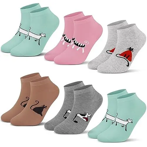 Produktbild: L&K-II 12 Paar Damen Sneaker Socken Füßlinge mehrfabrig mit verschiedene Muster 92205-N 35 38