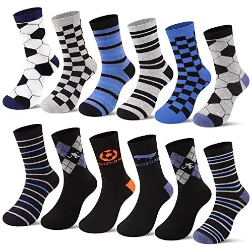 Produktbild: L&K-II 12er Kindersocken Sportsocken für Jungen Junior aus Baumwolle Wintersocken Fußball 2873 39-42