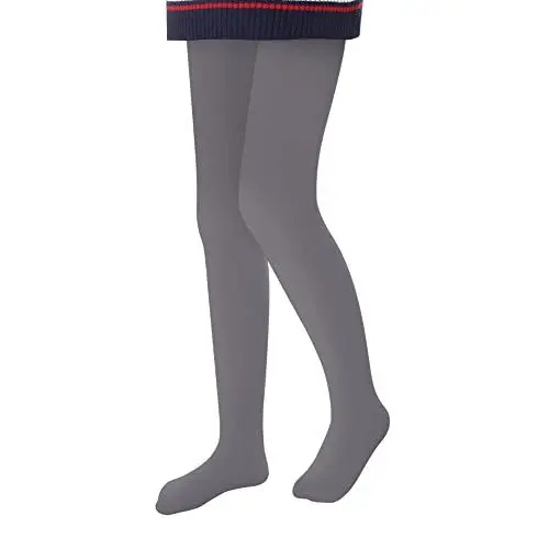 Produktbild: L&K-II Thermostrumpfhose Mädchen Kinderstrumpfhose mit Innenfutter Winter warm blickdichte Kuschel seamless Treggings hoch Bund Tight 4611 Grau 134-140
