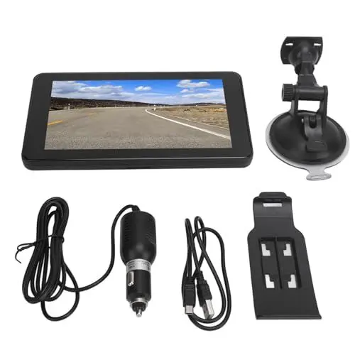 Produktbild: Xiuganpo 7-Zoll-Touchscreen-GPS-Navigationssystem für Autos, LKW, Bus, Motorrad, Fahrrad·· Duale 2D- und 3D-Navigation, Sprach- und Bildansagen, Echtzeit-Updates, Entertainment-Autoladegerät Im