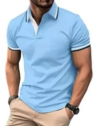 Produktbild: zitysport Poloshirt Herren Kurzarm Shirt Atmungsaktives Golf Polo Shirt Männer Sommer Shirts Sport Basic Slim Fit Tshirt mit Brusttasche Polohemd(Marineblau2XL)