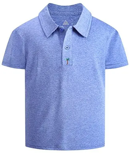 Produktbild: LLdress Poloshirt für Jungen Kurzarm Teenager Polo Hemd mit Knöpfen Atmungsaktives Jungen Polo Hemd Kinder Sport T-Shirts(Hanf Blau-2XL)