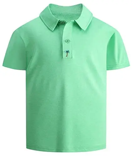 Produktbild: LLdress Poloshirts Jungen Kurzarm Tennis Polohemd Atmungsaktives Schnelltrocknend Tshirt Regular Fit T-Shirt Kinder(Obst Grün-L)
