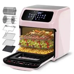 Produktbild: LLIVEKIT Heißluftbackofen 12 L, 12 in 1 digitale Heißluftfritteuse für Familie, 360°-Heißluftzirkulation, Mini Backofen, ölfreier Dehydrator, 90 Min. Timer, Kochbuch & 6 Zubehörtypen, 1800 W