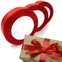 Produktbild: LLMtn 66 Meters 3 Rollen Satinband Rot 2CM X 22M Dekoration Geschenkband breit Schleifenband, Stoffband für Hochzeit, Rot Geschenk Band Geschenkbänder für Taufe und Geburtstag Geschenke