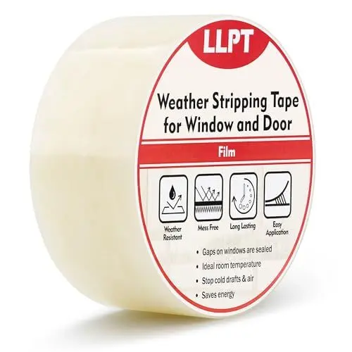Produktbild: LLPT Dichtungsband | Fenster-Wetterabdichtungsband | 5cm x 33m | Durchsichtiges klebendes | Ultra High Performance Wetterfestes Klebeband | für Zugluftisolierung Oberflächenschutz Transparent (WWT208)