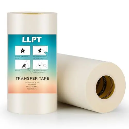 Produktbild: LLPT Professionelles Niveau Transferfolie Plotter für Vinyl 155mm x 30m Wählen Sie Vinyl Einfach und ohne Rückstände für Bastelschneider Aufkleber Glasfenster Türen Schilder und DIY (PG6100TT)