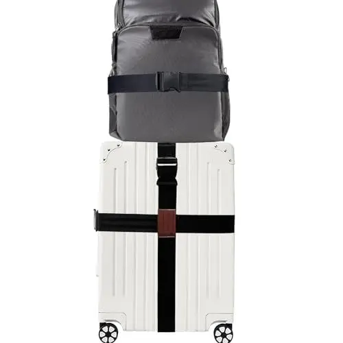 Produktbild: llyish 3 Stück Koffergurte Kofferband, Kreuz Koffergurte für 20-30 Zoll Koffer Rucksack Kofferband mit Kofferanhänger Globale Reisezubehör (Schwarz)
