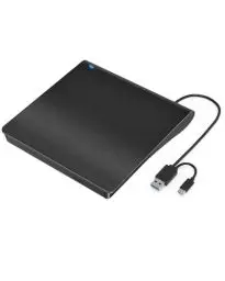 Produktbild: LMEN Externes CD DVD Laufwerk nit USB 3.0 und Typ-C für Laptop PC MacBook DVD Laufwerk extern Tragbar CD-Rom Laufwerk Plug und Play CD Brenner für Windows 11/10/8/7 Vista Linux Mac OS