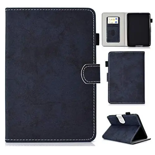 Produktbild: LMFULM® Hülle für Amazon Kindle Paperwhite 2012-2017 Gen (6,0 Zoll) PU Leder Ultra Dünn Lederhülle Schlaf/Wake Funktion Stent-Funktion Schutzhülle Flip Cover für Kindle Paperwhite Dunkelblau