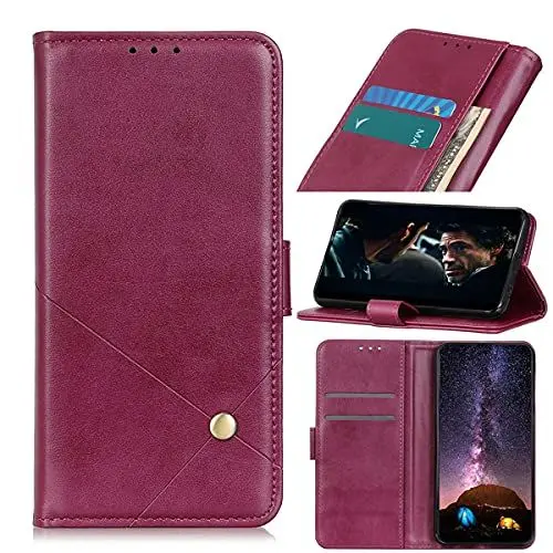 Produktbild: LMFULM® Hülle für Nothing Phone 1 (6,55 Zoll) PU Leder Case Magnet Brieftasche Lederhülle Individualität Style Stent-Funktion Schutzhülle Flip Cover Rosenrot