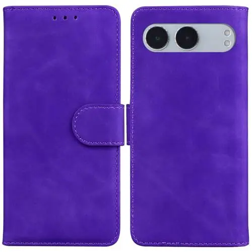 Produktbild: LMFULM® Hülle für OnePlus Nord 4 (CPH2663) (6,74 Zoll) PU Leder Magnet Brieftasche Lederhülle Tasche Flip Cover Ledertasche Stent-Funktion Case Lila