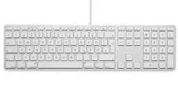 Produktbild: LMP 17203 KB-1243 kabelgebundene USB Tastatur mit Zahlenblock und USB-Hub deutsch für,Apple, Silber