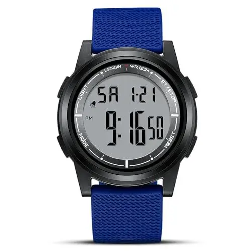 Produktbild: HANPOSH Uhren Herren Digital Herrenuhr 3ATM Wasserdicht Armbanduhr Herren Digitaluhr mit Wecker, Stoppuhr, Kalender