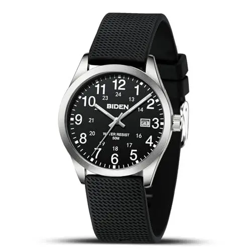 Produktbild: LN LENQIN Herren Uhr Uhren Herren Analog Quarz Armbanduhr 30M wasserdichte mit Datum Mode Casual Designer Uhr für Männer Silikonband