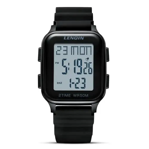 Produktbild: LN LENQIN Uhren Herren Herren Uhr Digital Armbanduhr Herren Sport Uhr 30m Wasserdicht Herren Uhren mit Wecker, Stoppuhr, LED-Hintergrundbeleuchtung Digitaluhr für Männer