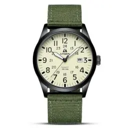 Produktbild: LN LENQIN Uhren Herren Herren Uhr Militär Uhr 30M wasserdichte Armbanduhr Herren Analog Quarz Uhren für Männer mit Datum Feld Uhr Nylon Band Armee Taktische Sportuhr