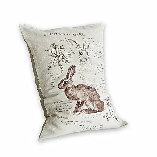 Produktbild: Loberon Kissenhülle Kalleur, Nostalgie-Print, Osterhasen-Motiv, natürliche Farbgebung, weiche Haptik, Ostern, Ostertextilien, Osterdeko, Leinen, beige