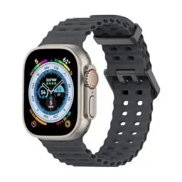 Produktbild: Lobnhot Ocean Armband Kompatibel mit Apple Watch Ultra 2 / Ultra Armband 49mm 45mm 44mm 42mm Herren Damen, Silikon Sports Armband Ersatz für iWatch Ultra 2 Series 9 8 7 6 5 4 3 2 1 SE, Mitternacht