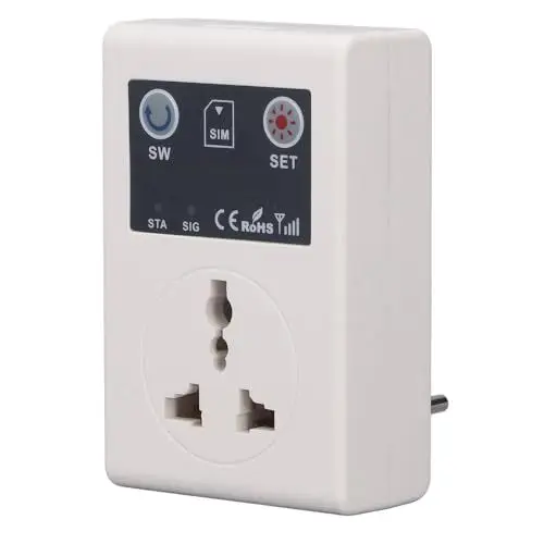Produktbild: LOCADENCE 110~220V Smart Plug, 10A Smart Outlet Plug Wireless Power Socket Mobile, GSM Phone Remote Control Socket für Wassererhitzer, Motoren, Schalter, Lichter, Reiskocher Und