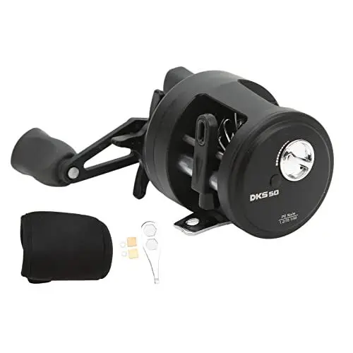 Produktbild: LOCADENCE Angelrolle, Baitcasting Rolle Lang, Range Lure Fishing Drum Wheel Micro Object Baitcaster Angelrolle für Vielseitiges Angeln in Verschiedenen Wasserbedingungen auf Wels, (DKS50 Rechtshänder)