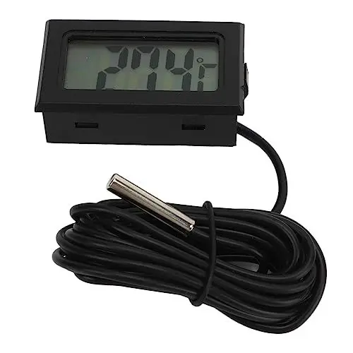 Produktbild: LOCADENCE Thermometer, 1,9 X 1,1 X 0,6 Zoll, Kleines Eingebettetes Digitales Thermometer, LCD Digitalanzeige mit Wasserdichter Sonde für Inkubatoren, Züchter, Aquarien