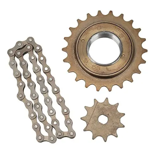 Produktbild: Locadence Kettensatz, Elektrofahrrad-Kettenrad-Kettensatz mit 410 Gold 11T H-Loch-Kettenrad 38 Glieder Kette 22T Schwungrad-Kit, Fahrradzubehör-Set