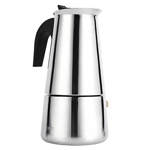Produktbild: Locadence Mokkakanne, 100 Ml/200 Ml/300 Ml/450 ml, Optionaler Espressokocher aus Edelstahl mit Ergonomischem Griff für Den Einsatz zu Hause Oder Im Büro (300 ml)