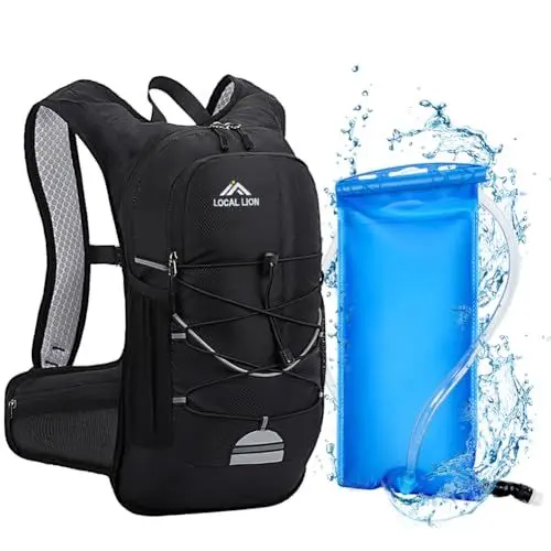 Produktbild: LOCAL LION Fahrradrucksack mit Trinkblase 2L,Trinkrucksack,Laufrucksack für Damen und Herren, Ultraleicht wasserabweisend professionell, mit Kühlfach zum Fahrradfahren Sport Joggen