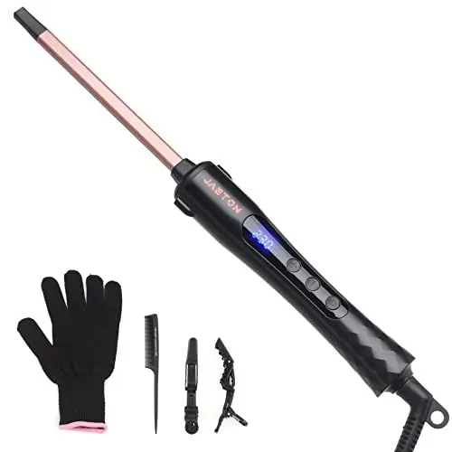 Produktbild: Lockenstab 9mm, Vierkantrohr Lockenstäbe Keramik Dünner Lockenstab Lockenwickler Dünn enge Locken, Schnelles Aufheizen, mit Handschuh für alle Haartypen