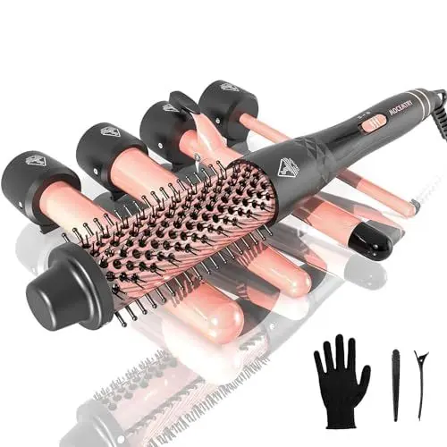 Produktbild: Lockenstab Set, MOCEMTRY 5 in 1 Hairstyler Austauschbaren Keramischen Trommeln (0,35