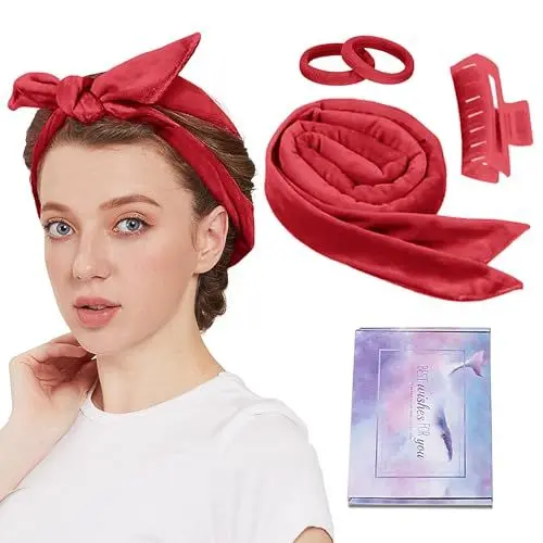 Produktbild: HaimaiLife Hitzeloses Lockenwickler, DIY Heatless Curls Band mit Clips, Verbessertes 60