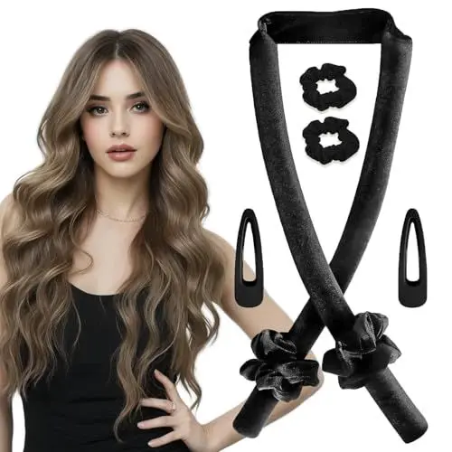 Produktbild: Lockenwickler,Locken Ohne Hitze,Rutschfest Heatless Curls,Heatless Curls Band Samt über Nacht mit Haarnadel Rutschfest,DIY Hair Curler no Hea Set Haarband Wave Formers für Mittleres Langes Haar