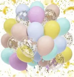 Produktbild: LOCKII® 60 Luftballons Heliumballons aus Naturlatx – Luftballon Band inklusiv - bunte Farbmischung Auswahl - für Geburtstag Party, Hochzeit Party, Weihnachten Deko Ballon 2 (Bunt 2)
