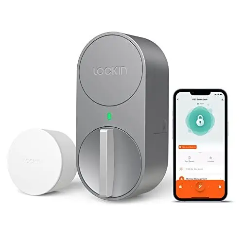 Produktbild: Lockin Smartes Türschloss G30, WLAN & App-Steuerung, Auto-Lock, Alexa- & Google-kompatibel, keyless Entry elektronisches türschloss, Grau