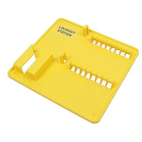 Produktbild: Lockout Board, Praktische Vorhängeschloss-Sicherheits-Lockout-Station aus Technischem Kunststoff, Offenes Design, Langlebig, Gelb, für Werkstätten in Industriefabriken