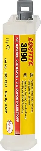 Produktbild: LOCTITE 3090, spaltfüllender 2K-Kleber mit hoher Haftfestigkeit, 2-Komponenten-Kleber für viele Materialien, Sekundenkleber Gel für schnelle Reparaturen, 1x11g