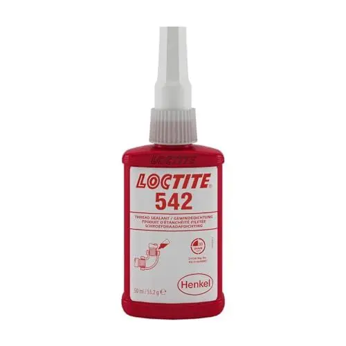 Produktbild: LOCTITE 542, mittelfeste Gewindedichtung, universell einsetzbarer Flüssigkleber für Hydraulik- und Pneumatikanlagen, Sichern von Feingewinden, 1x50ml