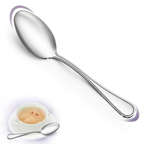 Produktbild: Löffel 24 Stück, Gifcomda Edelstah Suppenlöffel Set, Exquisit Spiegelpoliert Tafellöffel/Suppenlöffel/Esslöffel für Zuhause Restaurant Partei, Spülmaschinenfest（20cm）